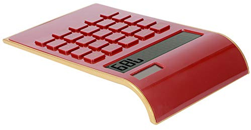 Estink Taschenrechner Tasten mit Dual-Solar- und Batteriebetrieb und LCD-Display, Tragbarer Taschenrechner für Schule, Büro, Familie, 114 X 190 X 37 Mm (Rot)