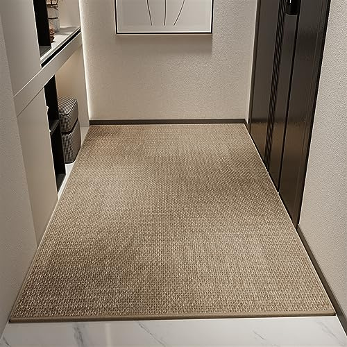 Heavyoff Felpudo de Entrada, Alfombra Exterior para Puerta, Antideslizante, Lavable para Atrapar Suciedad para Pasillo, Cocina, Dormitorio Caqui, 80x120cm
