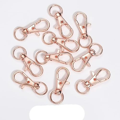 5/10 Stück/Lot vergoldeter Karabinerverschluss, Karabinerverschluss, Schlüsselanhänger, Kette, DIY, Kunsthandwerk, Metallhaken, Zubehör, Schmuckherstellung, Roségold, 32 x 14 mm, 5 Stück