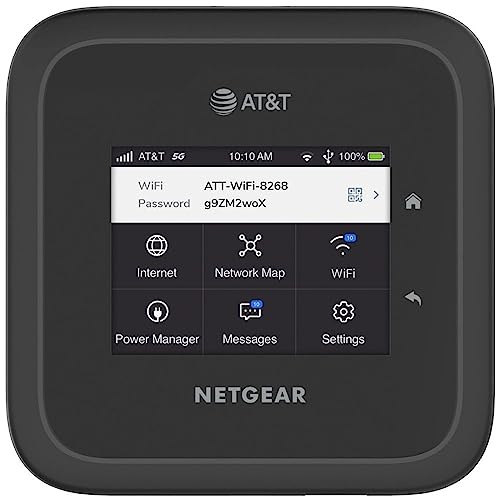 NETGEAR Nighthawk M6 Pro Mobile Hotspot 5G mmWave, 8Gbps, Unlocked, AT&T & T-Mobile, International Roaming, Portable WiFi Device for Travel, 5G Modem Wireless Router (MR6500) (Renewed)