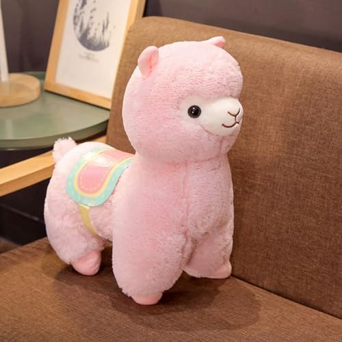 EXQUILEG Alpaka Kuscheltier, Plüschtiere, Weiches Alpaka Plüschtier, Alpaka Plüschtier,Llama Kissen, Plüsch Lama Plüschtier, Geschenk für Kinder (Rosa,50cm)