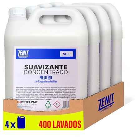 Hostelpak | 4 x 5L - Weichspüler Konzentrat Neutral, Weichspülerkonzentrat, biologisch abbaubar