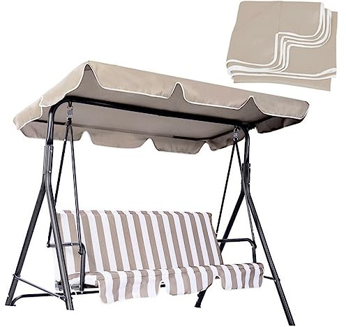 VINTORKY Toldo Repuesto para Columpio Beige Oxford Anti-UV Cubierta De Porche para Jardín Exterior