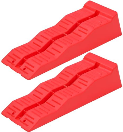 KATSU 2 Stück Caravan Auffahrkeile Stufenkeile 5 Tonnen Kapazität Bremskeil Ausgleichsrampe, 3 Nivellier, für Camper Van Wohnmobile Wohnwagen Fahrzeuge Garage