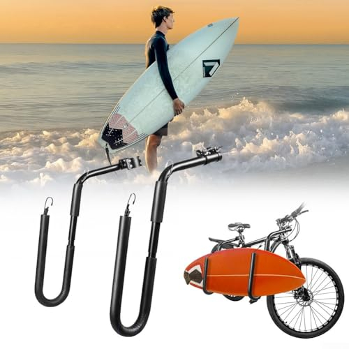 Tragbarer Surfbrett-Halter und Fahrrad-Surfbrett-Trägerhalter, Surfbrett-Gepäckträger, für Strandcruiser, Rennräder