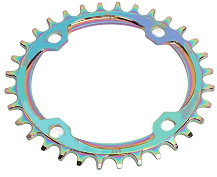 Bnineteenteam Fahrrad-Oval-Kettenblatt, Mountainbike-Kettenblatt, Aluminiumlegierung, 32 Zähne, Single-Speed-Oval-Fahrrad, Positive Negative Zähne, Scheibenkettenrad-Kettenblatt