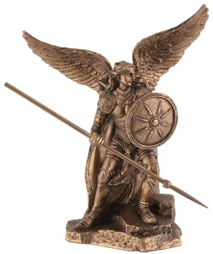 Arcángel Raphael - Figura de bronce con lanza y escudo, colección Veronese