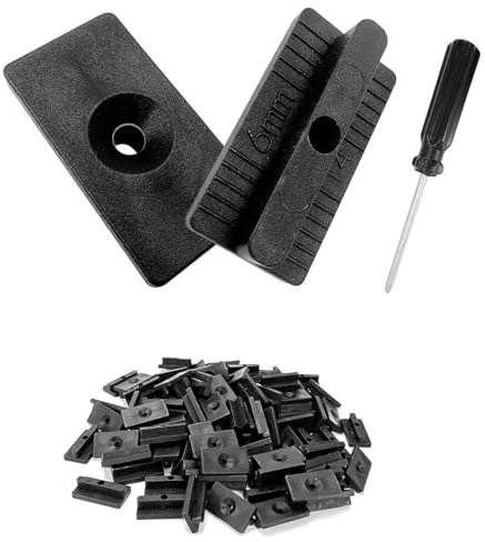 100 PièCes Composite Decking Clips de Fixation En T, Clips de Fixation En T Composites Pour Terrasse, Clips en T en Plastique, Clips de Terrasse Composites en Plastique Apportez 1 Tournevis