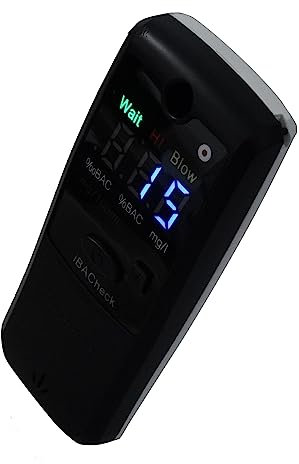 iBACheck Éthylotest Électronique, Éthylomètre portatif, Alcool Test avec écran LED numérique, 4 unités de Mesure, Alcool Test Basse Puissance et 350 Tests
