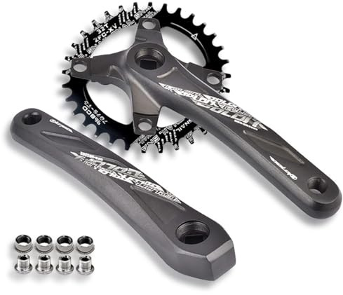 HZXQCVB Platos Y Bielas para Bicicleta De Montaña Cono Cuadrado 170/175mm Brazo 104/64 32T/34T/36T/38T/40T/42T Plato Monoplato Aleación De Aluminio Juego De Bielas para 10/11S(175mm,32T)