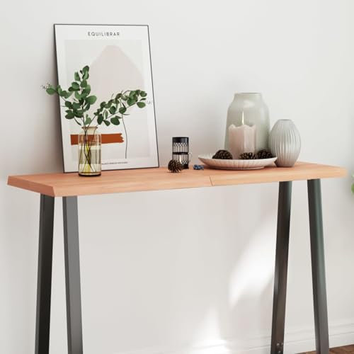 Iiaky Tablero Mesa Madera tratada Roble Borde Natural 120x40x4 cm Escritorio Madera Maciza
