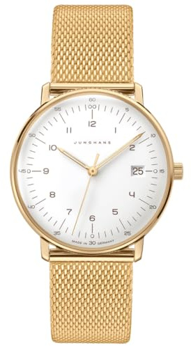 JUNGHANS max Bill Damenuhr mit Saphirglas Goldfarben 47/7452.46