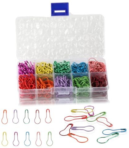 500 Stück Birne Sicherheitsnadeln Set, Kleidung Sicherheitsnadeln Bunt, Birne Pins, Metall Calabash Pins Kürbis Safety Pins, Maschenmarkierern Reihenmarkierer Häkeln für Kleidung Stricken DIY