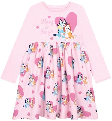 Bluey Bingo Girls Soft Cotton Girls Summer Dresses | Ages 18 Months to 8 Years Old