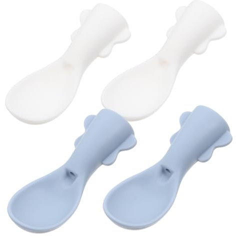 GLEAVI 4stücke -nahrungsbeutel Mit Quetschlöffel Babylöffel Für Kleinkinder Beutellöffelaufsatz Für Babyfütterung Lebensmittelqualität Leicht Zu Reinigen