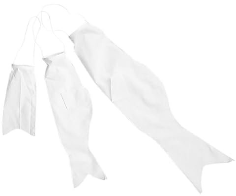 BESPORTBLE 3stücke Teiliges Blanko Koi Windsock Japanische Karpfenflaggen Diy Bastelset Für Junge Mädchen Leichte Tragbare Fahnen Zum Bemalen Kreative Outdoor-dekoration Für Garten Party Jahr