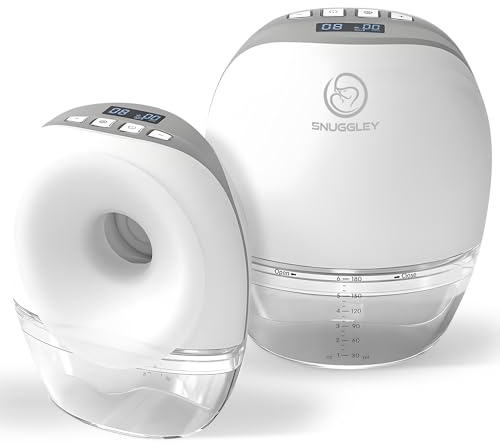 Snuggley Elektrische Milchpumpe Tragbar Freihändig - Doppel Elektronische brustpumpenilchpumpe Mit 3 Modi & 12 Niveaus - Inkl. 60 Milchbewahrungsbeutel, BPA-Frei, Spray, 2 E-Books - Elektrische Brustp