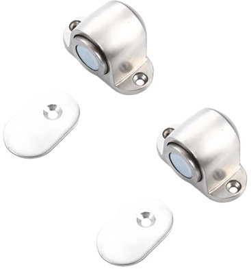 Anti-Tor-Aufprall, Stanzfreier Türstopper Widerstand Dicker Antikollisions-Türstopper Bodenmontierter Türstoß Zinklegierung Tür Unsichtbarer Bodenstopper(Silver)