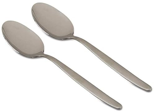BNAZIND Kunz Small Sauce Spoon set | 8 inch Pack of 2 | 18/10 Stainless Steel Chef Spoon | Serving Plating Spoons