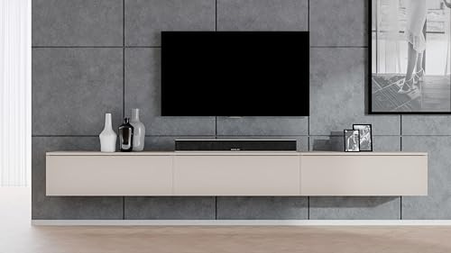 AXLIVING hängendes TV Board beige Loriano TV Bank 3x100 cm Kaschmir