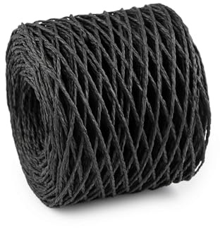 cyclingcolors 1x Fibra Rafia Cuerda de Papel 1,5 mm 200 m Decoración Artesanía Bricolaje hogar Plantas Crochet Joyas Cordel Bolso, Negro