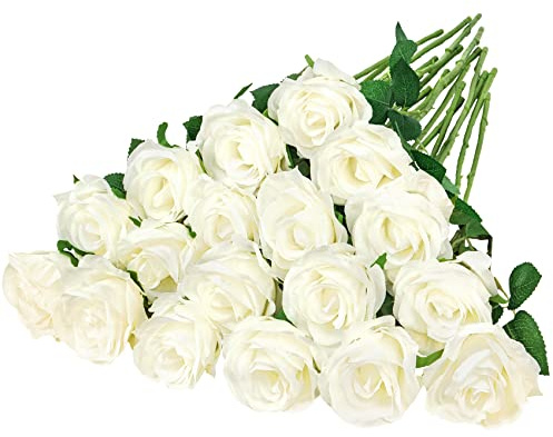 BlueCloudy 16 Stück Rosen Künstliche Rosenstrauß Fake Kunstrosen