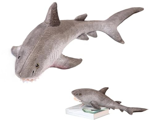 Generisch Peluche Requin, 60 cm, Mignon, Coussin Douillet, pour la décoration, pour et Filles, Chambre d'enfant, Bureau, lit et canapé, Vacances