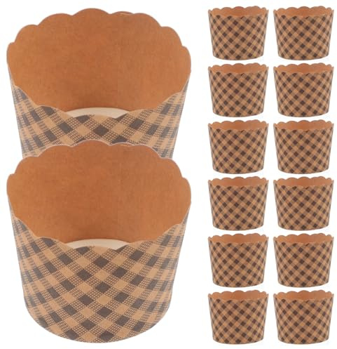 Genérico 50 Capacillos de Papel Kraft para Cupcakes, Moldes para Hornear Muffins Pequeños, Envoltorios para Postres y Repostería, Tazas para Hornear Resistentes, Pack 50 Unidades, Uso