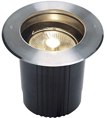 SLV DASAR® 215 | Outdoor Bodeneinbaustrahler, Einbauleuchte aussen, Außenleuchte, Bodenstrahler, Bodenleuchte | GU10, IP67, rund, edelstahl 316, max. 75W, Silver