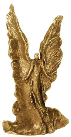 ars liturgica Großer Engel aus Bronze 16 cm - handgefertigte Figur mit ausgebreiteten Flügeln Original von Andrea Zrenner aus Regensburg als Geschenk