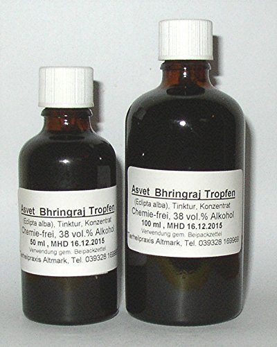 50ml Asvet Bhringhraj Tropfen, Bhringaraj Tinktur, Eclipta alba (Bio) Zubereitung (GP = EUR 35,80/100ml)
