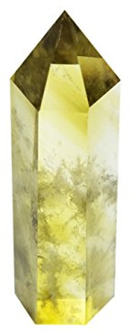 Gul kristall rengöringsstav Point facetterad prism barer för Reiki Chakra meditation terapi deco