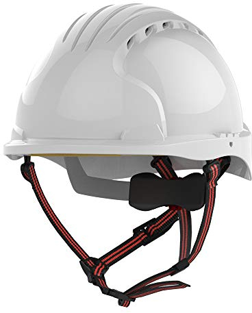 JSP Elmetto di Sicurezza EN 397 e EN12492 EVO, 5 Dualswitch, per Utilizzi in Quota e Industriali, Ventilato, Bianco (AKS270-000-100)