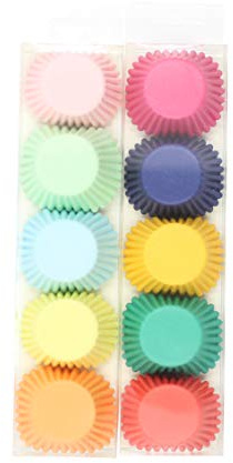 Cake Factory Cupcake Cases| 200 pcs | Mini Size| pour cuisson de cuisine Décoration de fête d'anniversaire de mariage, Muffin à dessert, 10 couleurs mélangées