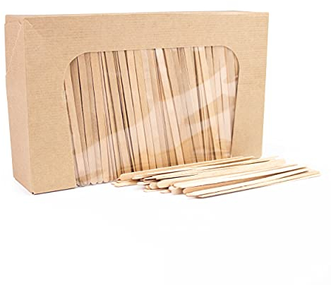 Extiff - Rührlöffel aus Holz, 11 cm lang, Kaffee- und Teemixer, 100% biologisch abbaubar und recycelbar (1000)