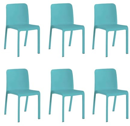 SP Berner - Pack de 6 Sillas Grana - Apilables, Ergonómicas y Resistentes - Uso Interior y Exterior - Fabricadas en España con Plástico Reciclado - Azul