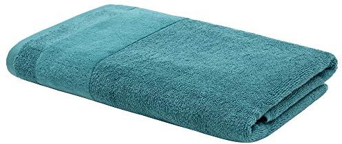 LOOKS BY WOLFGANG JOOP Duschtuch 70x140 cm – 100% Baumwolle Luxus Duschtücher mit Aufhänger & Logostick, Duschhandtuch türkis