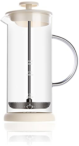 Daoyuan French Press Kaffeebereiter, Verdickte Borosilikatglas Kaffeepresse Teekanne, Edelstahl Kaffeekanne Mit 3 Filter, Hitzebeständig Langlebig, Handfilter Kaffeepress Für Camping Reisegeschenke