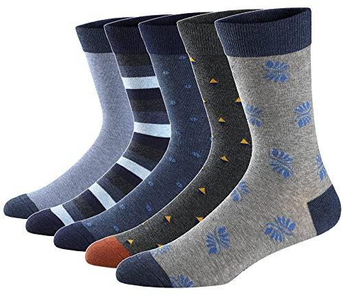 Ueither Calcetines Estampados Hombre Casuales Divertidos Calcetines altos de Colores con Algodón Fino (Color 25, 42-48)