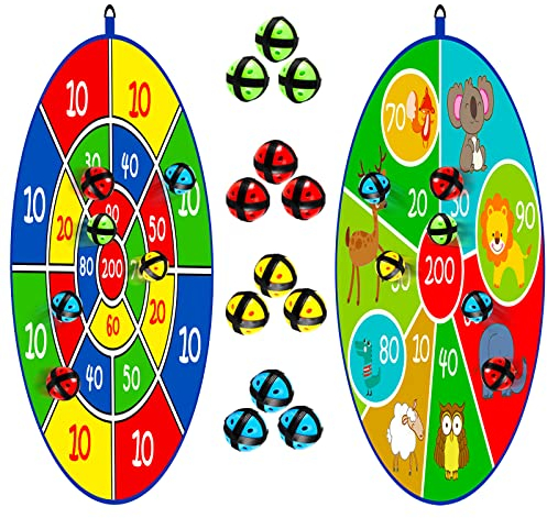 Jesitai 25.5 Inches Spiele Für Kinder Doppelseitige Dartscheibe, Outdoor Wurfspiel,Garten Spielzeug,Geeignet Für 3 4 5 6 7 8 9 10 11 12 jährige Jungen und Mädchen Geschenk(65cm)