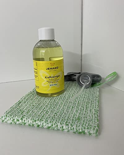 Jemako Kraftreiniger 250 ml + Schaumpumpe + DuoTuch 18x14 cm GRÜN