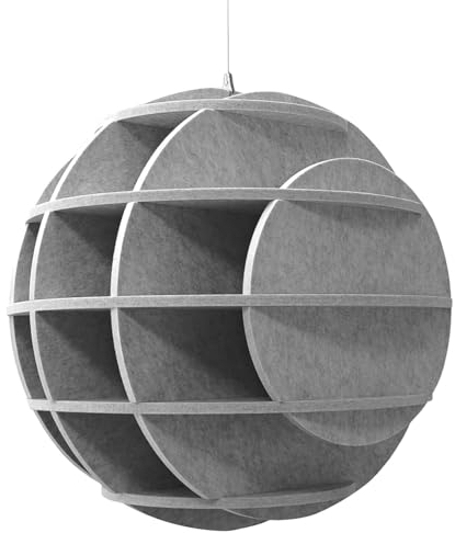 platino24 SATELLITE 3D-Akustik-Objekt Kugel für optimale Raumakustik I Schallabsorber für Decke in innovativem Design I Durchmesser: 58 cm I Recyclebares & anhaltendes Absorber-Element