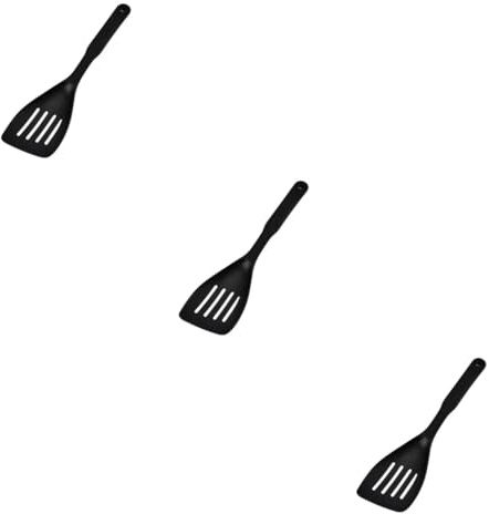Ciieeo 3pcs Non-stick Cooking Shovel Nylon Drain Spade for Effortless Cooking and Food Drainage Ergonomic Design Black