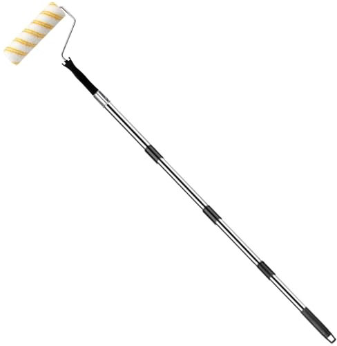 Rullo di pittura con manico staccabile esteso, strumento di pittura della parete della famiglia lungo, pennello murale per pareti e soffitto