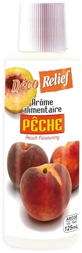 Déco Relief - Arôme Liquide Pêche 125 ml - Arôme Alimentaire Pâtisserie & Yaourtière - Pour Gâteaux, Pâtisseries, Yaourts - Arôme Concentré - ARO38.
