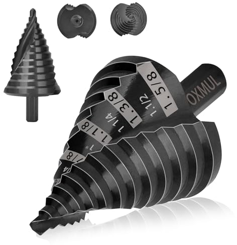 OXMUL Large Step Drill Bit for Steel, 1-5/8(Pro) 13Holes, M35 Cobalt Drill Bits, Extra-Heavy Duty for Stainless Steel, Hard Metal, Aluminum, Wood, 13-Steps. Co158