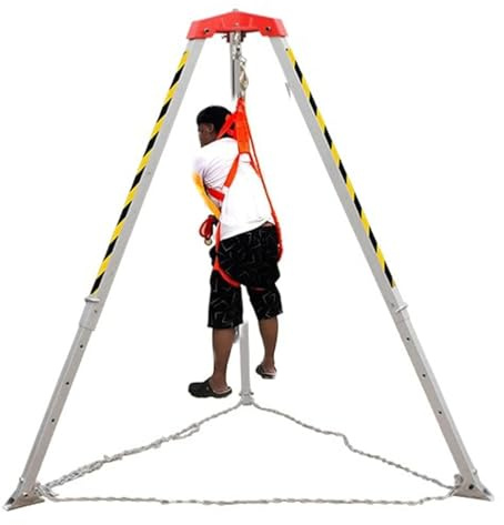 Lifting Tripod Moving Tripod/Confined Space Tripod Kit, 1200lbs Winch Large Rescue Support Bracket, Lifting and Rescue Equipment for Working in High Place (Size : 1200lbs+Safe Belt)