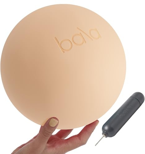 Bala Pilates Ball, Non-Weighted Exercise Ball - Small 8 Yoga Ball for Barre, Stretching, Strength & Core Training - Workout Accessory with Mini Pump for Home Gym & Fitness Routines - 100% PVC