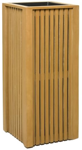 VIVANNO Bac à Fleurs Colonne Bloc de Bois sur roulettes Brun 75x32x32 cm