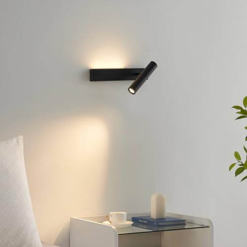 KOSILUM - Applique noire tête de lit liseuse droite - Lodvi - DROITE - Lumière Blanc Chaud Eclairage Salon Chambre Cuisine Couloir - - 1211 lm - LED intégrée - IP20